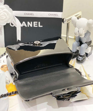 Chanel AS4388 Small Flap Bag Patent Calfskin & Black Metal Pink - Default Title - View 7