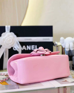 Chanel AS4388 Small Flap Bag Patent Calfskin & Gold Metal Pink - Default Title - View 5