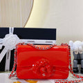 Chanel AS4388 Small Flap Bag Patent Calfskin & Gold Metal Red - Default Title - View 1