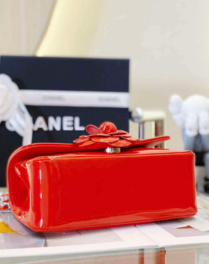 Chanel AS4388 Small Flap Bag Patent Calfskin & Gold Metal Red - Default Title - View 5