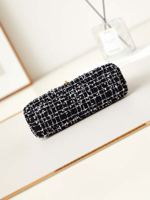 Chanel AS4416 Mini Shopping Bag Cotton tweed & Gold Metal White and Black - Default Title - View 6
