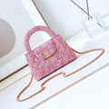 Chanel AS4416 Mini Shopping Bag Cotton Tweed & Gold-Tone Metal Pink - Default Title - View 1