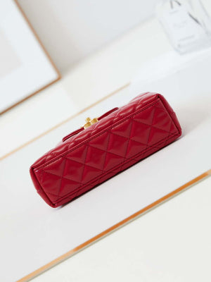 Chanel AS4416 Mini Shopping Bag shiny aged Calfskin Gold tone metal Red - Default Title - View 6