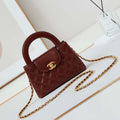 Chanel AS4416 Mini Shopping Bag shiny aged Calfskin Gold tone metal Brown - Default Title - View 1