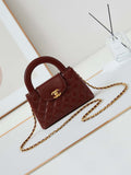 Chanel AS4416 Mini Shopping Bag shiny aged Calfskin Gold tone metal Brown