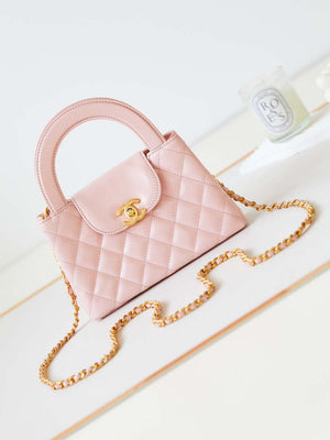 Chanel AS4416 Mini Shopping Bag shiny aged Calfskin Gold tone metal Light Pink - Default Title - View 1