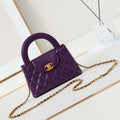 Chanel AS4416 Mini Shopping Bag shiny aged Calfskin Gold tone metal Dark Purple - Default Title - View 1