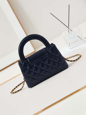 Chanel AS4416 Mini Shopping Bag shiny aged Calfskin Gold tone metal Dark Blue - Default Title - View 5