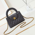 Chanel AS4416 Mini Shopping Bag shiny aged Calfskin Gold tone metal Gray - Default Title - View 1