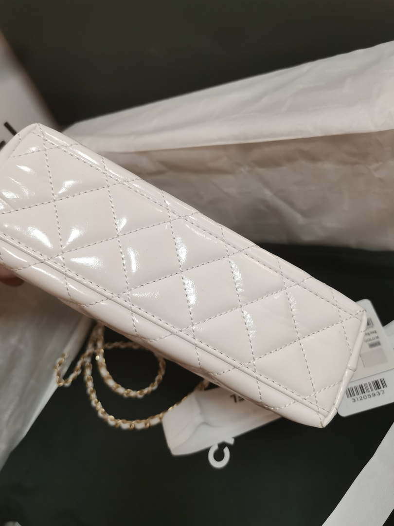 Chanel AS4416 Mini Shopping Bag shiny aged Calfskin gold tone metal Beige