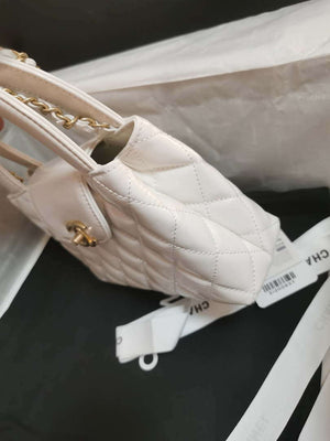 Chanel AS4416 Mini Shopping Bag shiny aged Calfskin gold tone metal Beige - Default Title - View 4