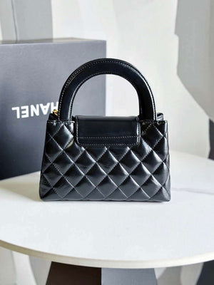 Chanel AS4416 Mini  Shopping Bag shiny aged Calfskin gold tone metal Black - Default Title - View 3
