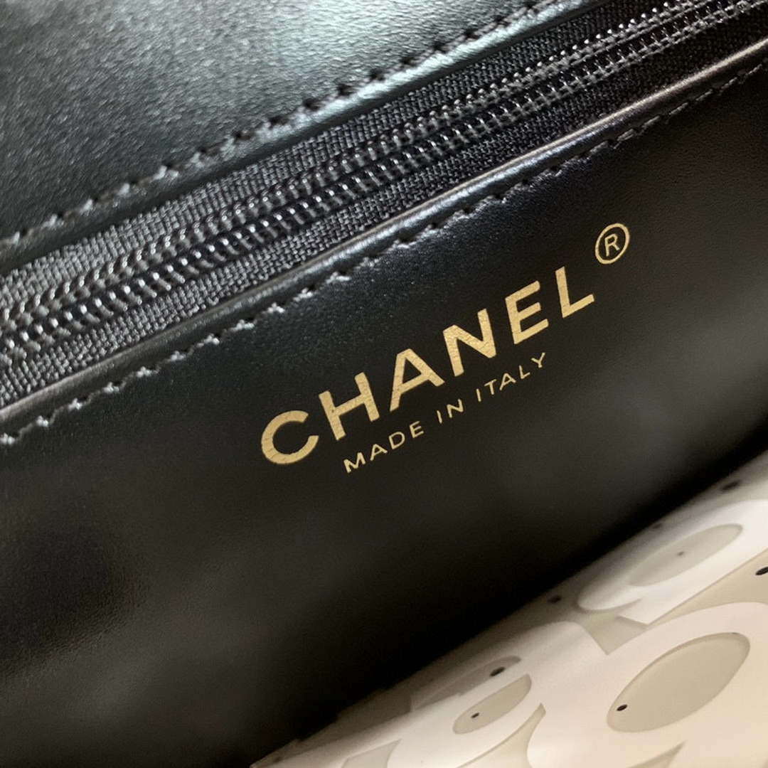 Chanel AS4416 Mini  Shopping Bag shiny aged Calfskin gold tone metal Black - Default Title - View 9