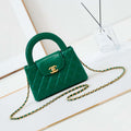 Chanel AS4416 Mini Shopping Bag shiny aged Calfskin Gold tone metal Green - Default Title - View 1