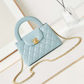 Chanel AS4416 Mini  Shopping Bag shiny aged Calfskin gold tone metal Lake Blue - Default Title - View 1
