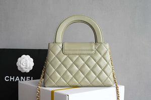 Chanel AS4416 Mini Shopping Bag shiny aged Calfskin gold tone metal light Green - Default Title - View 2