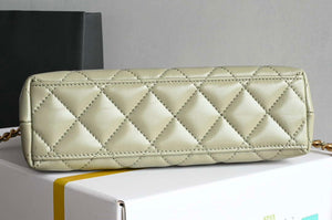Chanel AS4416 Mini Shopping Bag shiny aged Calfskin gold tone metal light Green - Default Title - View 3
