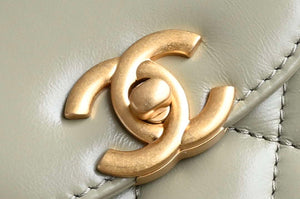 Chanel AS4416 Mini Shopping Bag shiny aged Calfskin gold tone metal light Green - Default Title - View 6