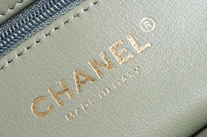 Chanel AS4416 Mini Shopping Bag shiny aged Calfskin gold tone metal light Green - Default Title - View 8