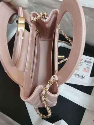 Chanel AS4416 Mini Shopping Bag shiny aged Calfskin gold tone metal Light Pink - Default Title - View 7