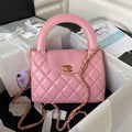 Chanel AS4416 Mini Shopping Bag shiny aged Calfskin gold tone metal Pink - Default Title - View 1