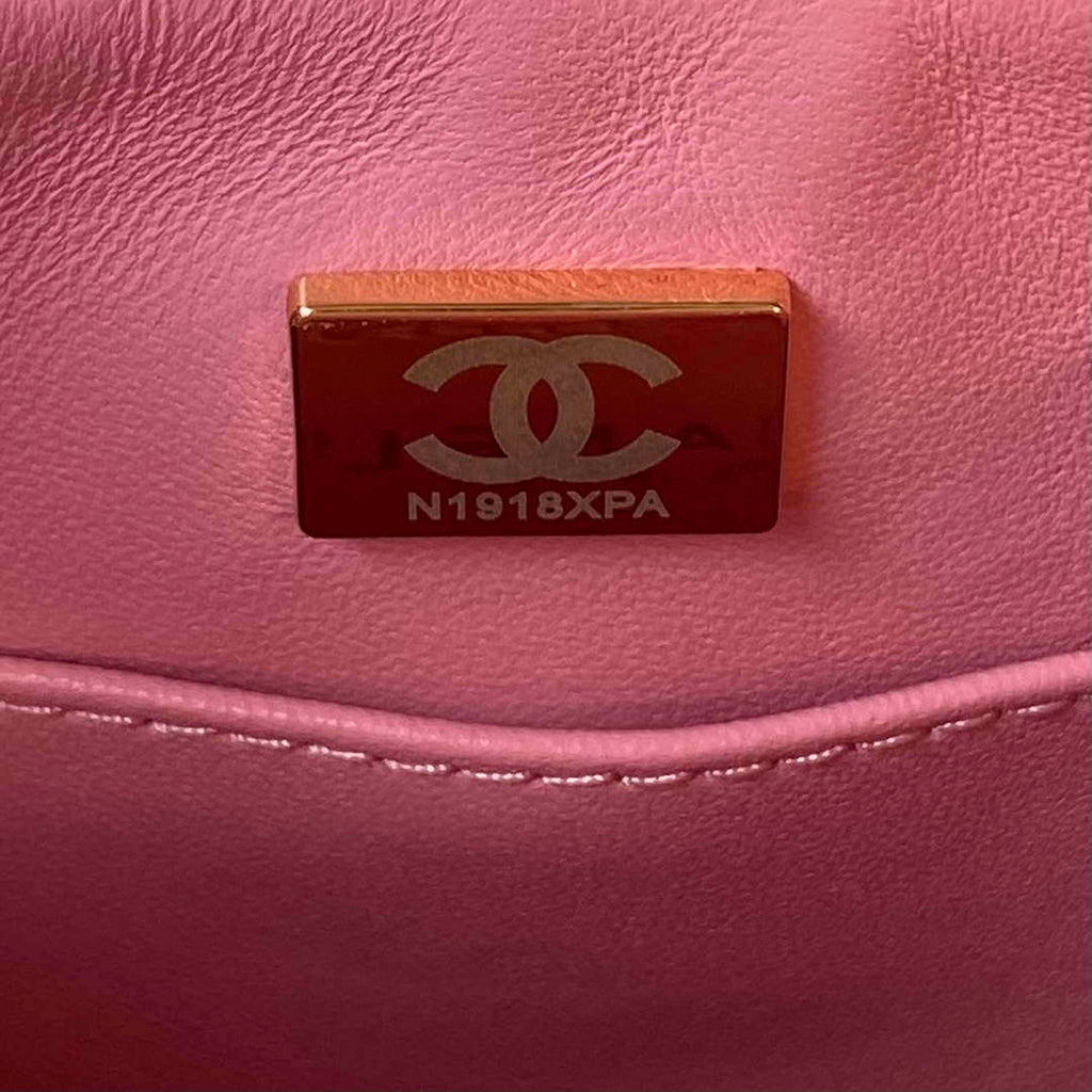 Chanel AS4416 Mini Shopping Bag shiny aged Calfskin gold tone metal Pink