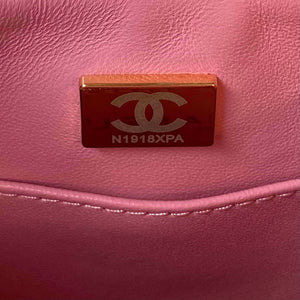 Chanel AS4416 Mini Shopping Bag shiny aged Calfskin gold tone metal Pink - Default Title - View 8