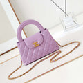 Chanel AS4416 Mini Shopping Bag shiny aged Calfskin gold tone metal Purple - Default Title - View 1