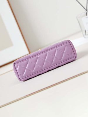 Chanel AS4416 Mini Shopping Bag shiny aged Calfskin gold tone metal Purple - Default Title - View 4