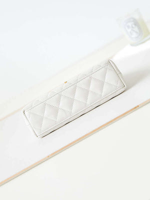 Chanel AS4416 Mini Shopping Bag shiny aged Calfskin gold tone metal Off-White - Default Title - View 6