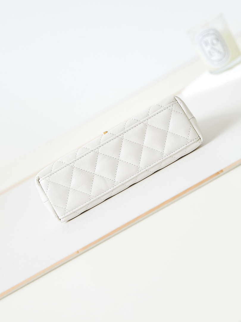 Chanel AS4416 Mini Shopping Bag shiny aged Calfskin gold tone metal Off-White