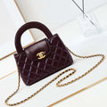 Chanel AS4416 Mini Shopping Bag shiny aged Calfskin Gold tone metal Wine Red - Default Title - View 1