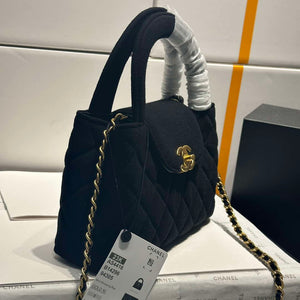 Chanel AS4416 Mini Shopping Bag Velvet gold tone metal Black - Default Title - View 4
