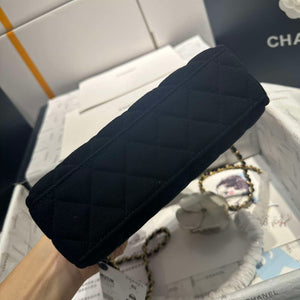 Chanel AS4416 Mini Shopping Bag Velvet gold tone metal Black - Default Title - View 5