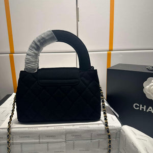 Chanel AS4416 Mini Shopping Bag Velvet gold tone metal Black - Default Title - View 6