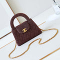 Chanel AS4416 Mini Shopping Bag Washed Denim & Gold-Tone Metal Orange & Black - Default Title - View 1