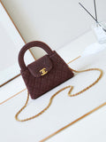 Chanel AS4416 Mini Shopping Bag Washed Denim & Gold-Tone Metal Orange & Black