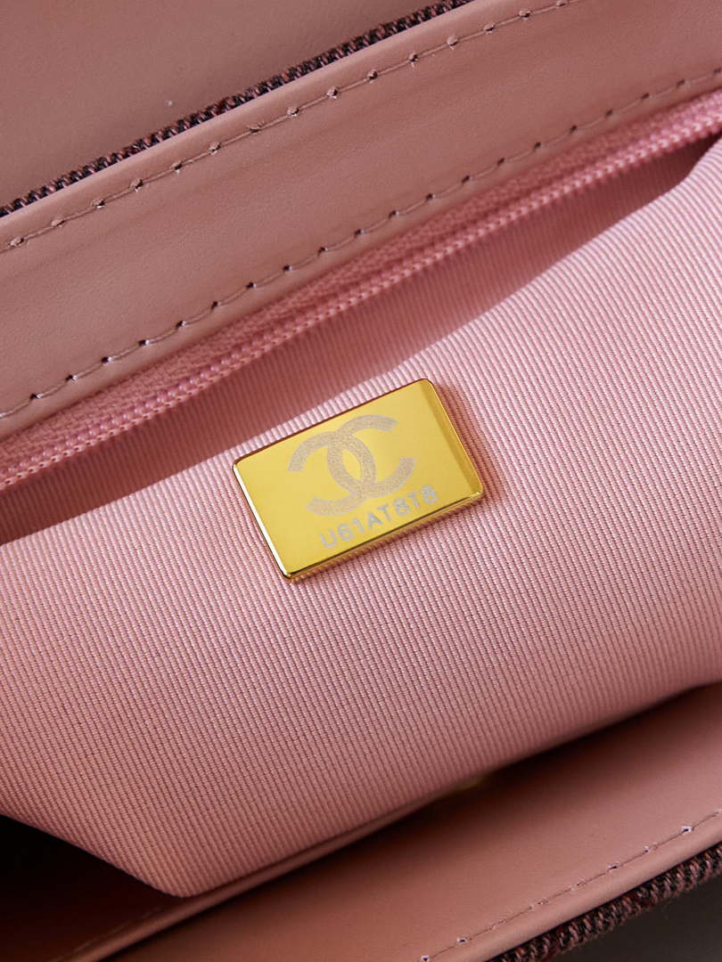 Chanel AS4416 Mini Shopping Bag Washed Denim & Gold-Tone Metal Orange & Black