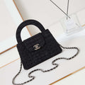 Chanel AS4416 Printed Denim & Ruthenium-Finish Metal Black & Gray - Default Title - View 1