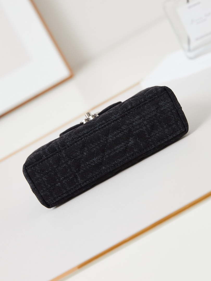 Chanel AS4416 Printed Denim & Ruthenium-Finish Metal Black & Gray