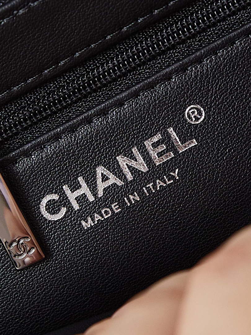 Chanel AS4416 Printed Denim & Ruthenium-Finish Metal Black & Gray