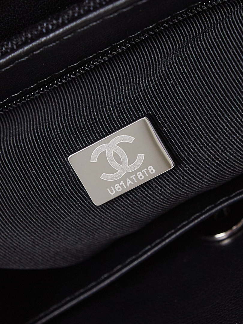 Chanel AS4416 Printed Denim & Ruthenium-Finish Metal Black & Gray