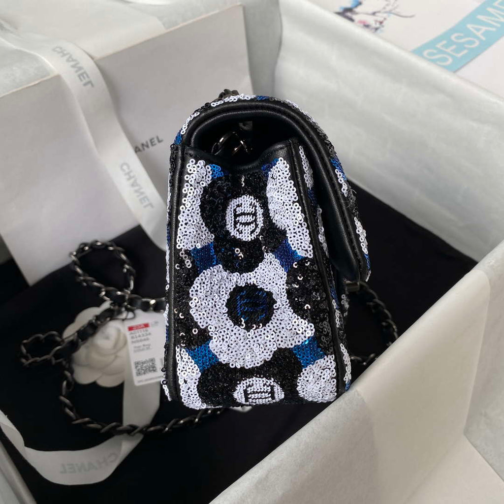 Chanel AS4418 Small Flap Bag Sequins & Ruthenium-Finish Metal
