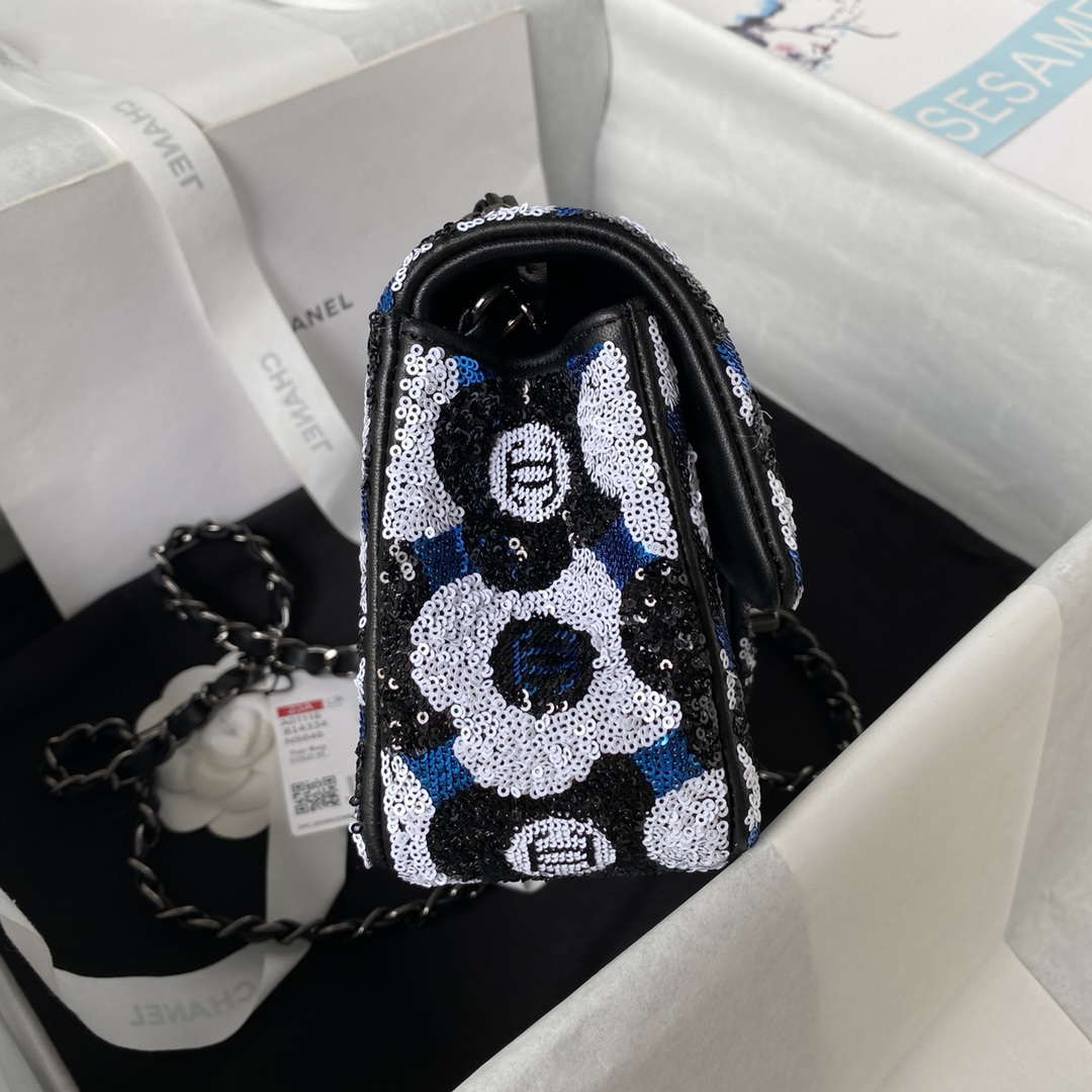 Chanel AS4418 Small Flap Bag Sequins & Ruthenium-Finish Metal - Default Title - View 5