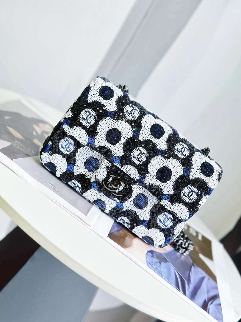 Chanel AS4419 Mini Flap Bag Sequins & Ruthenium-Finish Metal - Default Title - View 1