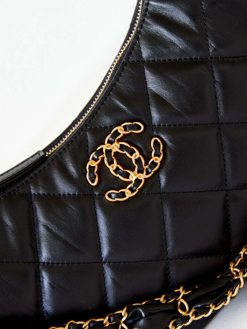 Chanel AS4422 23K Hobo Bag Lambskin Gold Metal Black - Default Title - View 2