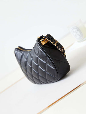 Chanel AS4422 23K Hobo Bag Lambskin Gold Metal Black - Default Title - View 4