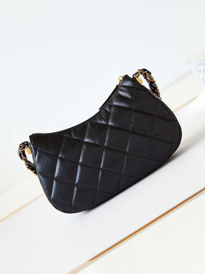 Chanel AS4422 23K Hobo Bag Lambskin Gold Metal Black - Default Title - View 5
