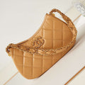 Chanel AS4422 23K Hobo Bag Lambskin Gold Metal Caramel - Default Title - View 1