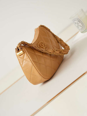 Chanel AS4422 23K Hobo Bag Lambskin Gold Metal Caramel - Default Title - View 3